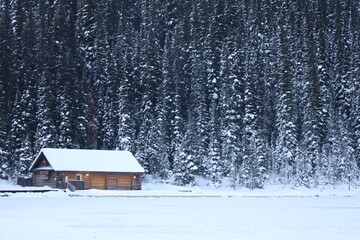 cabin in the snow