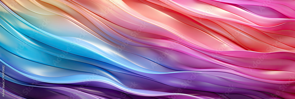 Poster Close up of a vibrant multicolored background with wavy lines creating a mesmerizing and harmonious visual effect