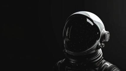 Astronaut helmet with reflections of stars on the visor - obrazy, fototapety, plakaty