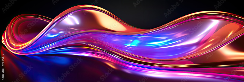 Aufkleber A mesmerizing and vibrant wave of light dancing across a dark void, creating a hypnotic and dreamy atmosphere