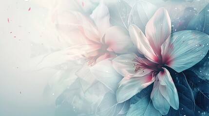 abstract floral background with place for your text - obrazy, fototapety, plakaty