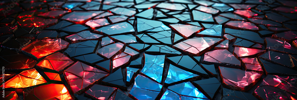 Aufkleber a mesmerizing close up of a stunning mosaic glass table top, showcasing intricate patterns and vibra