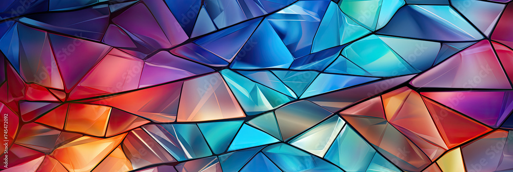 Aufkleber Close up of a vivid, dynamic abstract background bursting with a multitude of bright colors and intricate patterns