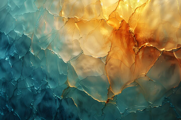 Aquamarine and Amber Water Fractal Wallpaper