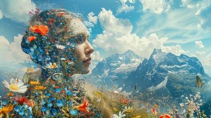 Ethereal Blossoms, Surreal Portraits Amidst Nature's Whimsical Backdrop