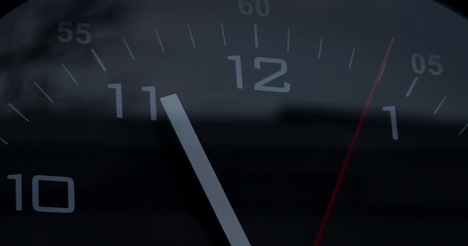 4K footage Close-up Front view Time-lapse, clock said it was close to midnight.