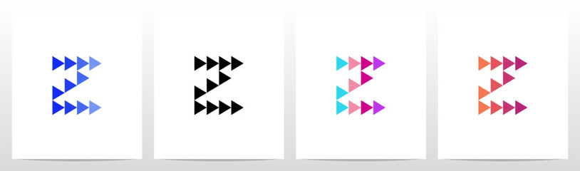 Triangle Equilateral Play Symbol Initial Letter Logo Design Z