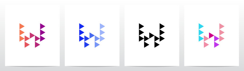 Triangle Equilateral Play Symbol Initial Letter Logo Design W