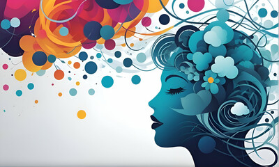 Abstract concept art of mental health problems
