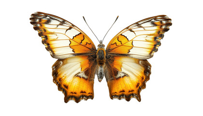 Obraz premium Tropical orange, white and black butterfly PNG cutout isolated on transparent background, graphic resource