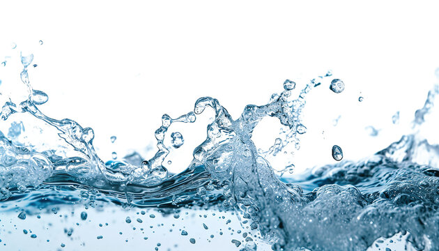 Blue water splash product photography PNG cutout isolated on transparent background, graphic resource