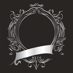 Classic luxury sliver ornament frame logo vector illustration