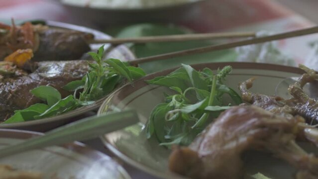 Indonesia Indonesian Traditional Food Culinary in Yogyakarta Java - Dazed catfish Mangut Lele , Chicken , Intestines , Lungs