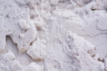 除雪車が通った後の雪壁の表面
