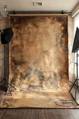 Fototapeta na wymiar beige textured background for photographers on a background stand