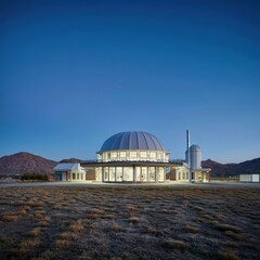 Fototapeta na wymiar Building dome desert environment landscape concept architecture observatory