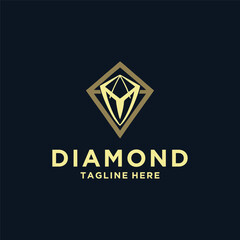 Diamond logo design stylish diamond success company icon