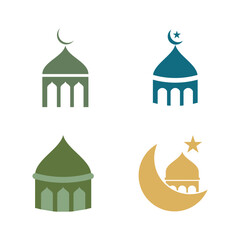 Mosque Islamic logo icon ramadhan kareem vector template