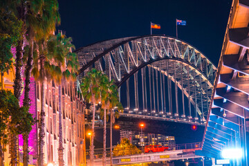 ハーバーブリッジの夜間照明