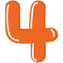 Orange number four illustration 