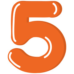 Orange number five illustration 