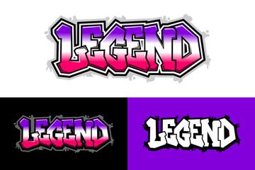Legend lettering word graffiti style vector design