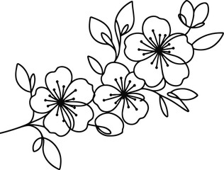 flower in continuous line drawing minimalist style.