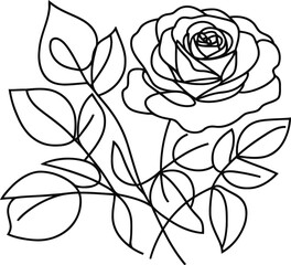 flower in continuous line drawing minimalist style.