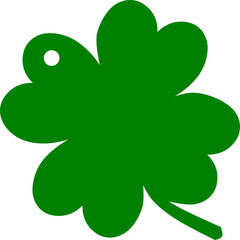 Shamrock. Four-leaf clover isolated on white. Vector illustration for St. Patrick's Day. A good luck symbol.