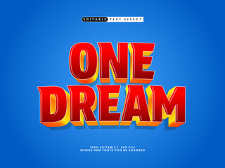 one dream editable text effect