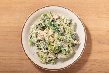 菜の花と鯖（サバ缶）のマヨネーズ和え