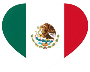 Heart Shaped Mexico Flag