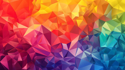 Vibrant Polygonal Rainbow Color Spectrum Background - obrazy, fototapety, plakaty