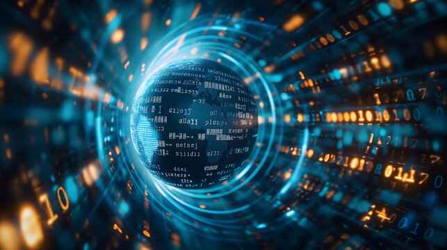 Abstract Digital Data Tunnel Visualization