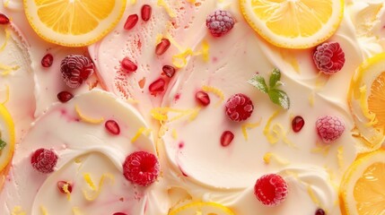 Citrus ice cream. Ice cream background