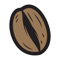 Cartoon illustration of coffee beans. Robusta, Arabica. Cappuccino, mocha, espresso, latte, chocolate ingredients.