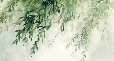 a painting of willow branches