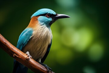 Distinct Motmot bird. Nature green bird. Generate Ai