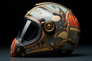 Stylish Motorbike helmet. Race moto design. Generate Ai