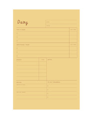 Daily Planner. Vector illustration. (Forest) 