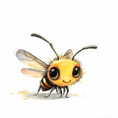 bee watercolor on white background - 745492455