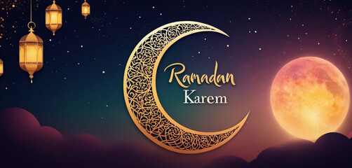Obraz na płótnie Canvas Happy ramadan kareem background