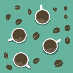 coffee beans seamless pattern