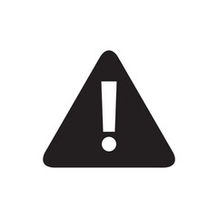 Warning icon vector. Attention sign flat black illustration on white background..eps