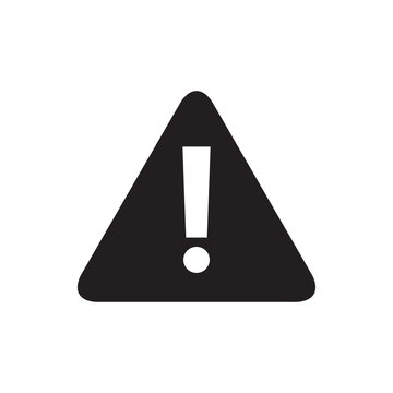 Warning icon vector. Attention sign flat black illustration on white background..eps