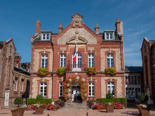 Houlgate, France - September 21, 2021: The Mairie (City Hall) of Houlgate at Normandy. - 745494898
