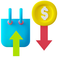 3D Icon Inflation Illustration