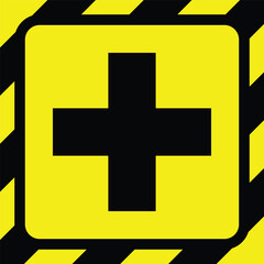 Fototapeta premium intersection yellow line black stripe caution tapes danger warning ribbons. construction sites, banner traffic sign symbol logo design for web mobile isolated white background illustration.