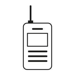 Obraz premium Retro phone, antenna, key layout, compact. Vector illustration. EPS 10.