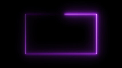 Neon light rectangle frame illustration background.